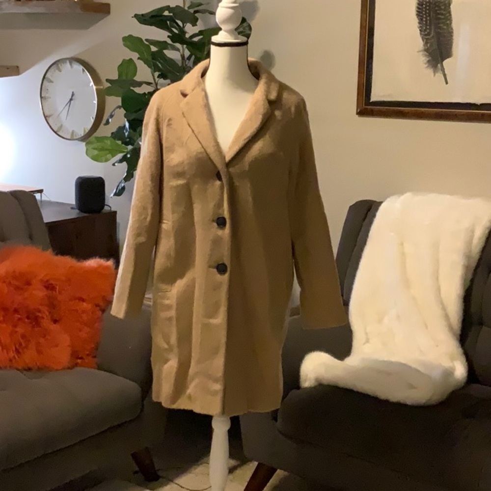 Camel Wool, Mohair, and Cotton Winter Coat